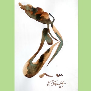 Woman  Painting  Original Art  Watercolor  Paper   Woman Art Small  10.5&quot; by 7.3&quot; by TORVIKS