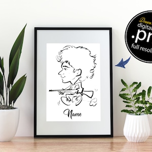 CUSTOM. Person Profile Caricature From Photo, But 100% Hand Drawn by me. Original Artwork in PNG Format. Digital. TORVIKS
