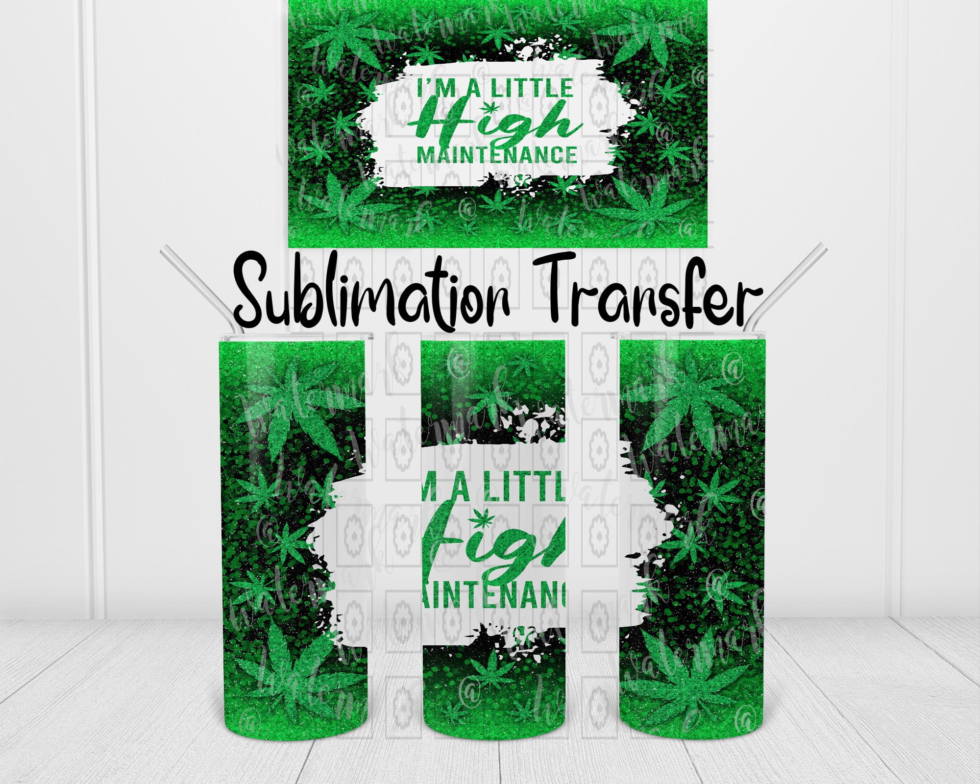 Marijuana tumbler sublimation transfer ready to press tumbler transfer