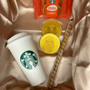 Reusable Hot coffee cup with lid. 16oz- Starbucks Gift bundle for Christmas