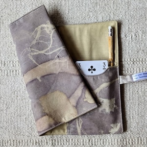 bolsillo/estuche/bolso de tarot/bolso de juego de cartas/estuche/algodón y seda/bolso de almacenamiento/tinte vegetal/ecoprint/bolso