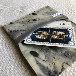 Pochette tarot/livre-sac-wrap en coton, teinture végétale écoprint-pièce unique-artisanat français-fait main-idée cadeau