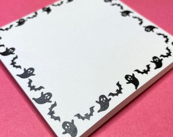 Ghosts and Bats Halloween Sticky Notes, Spooky Stationery, Halloween Lover Gift