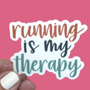 Running Is My Therapy Sticker, Gift for Runners