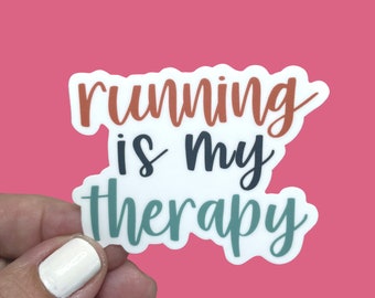 Running Is My Therapy Sticker, Gift for Runners