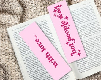 NEW:  Pink Hot People Read With Love Bookmark, Bookish Girlie Merch