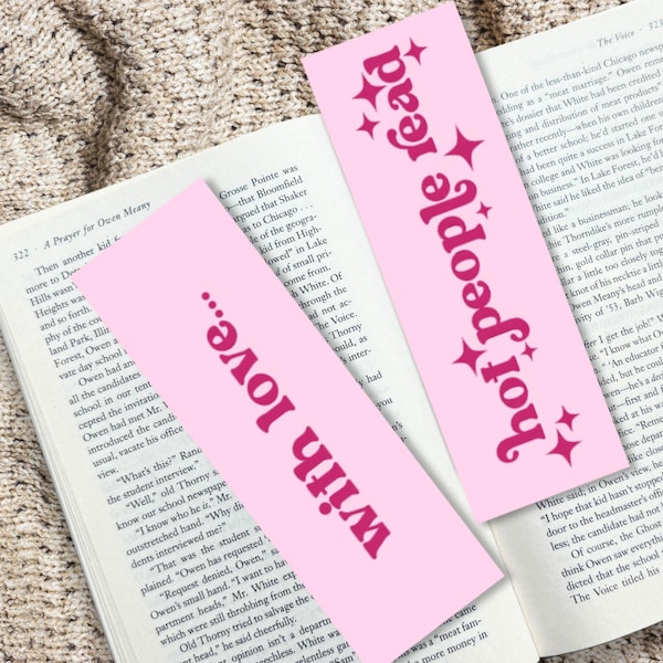 NEW:  Pink Hot People Read With Love Bookmark, Bookish Girlie Merch
