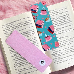 Cozy Books and Coffee Laminated Bookmark, Bookish Girlie Merch, Book Club Gift