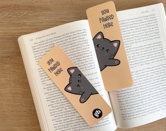 You Pawsed Here Bookmark Printed on Both Sides, Gift for Readers and Cat Lovers of All Ages, Bookish Merch, Cute Book Accessories