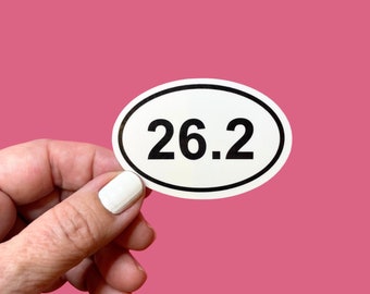 LAST CHANCE:  Oval 26.2 Marathon Runner Sticker, Gift for Marathoner