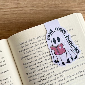 Ghost Read More Books Magnetic Bookmark, Halloween Aesthetic Bookish Merch