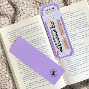 Anti Social Book Club Bookmark, Ticket Style Bookmark, Gift for Reader, Book Club Swag