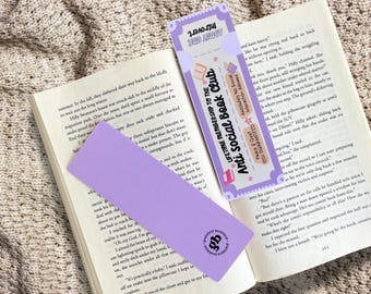 Anti Social Book Club Ticket Style Bookmark