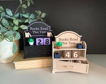 NEW:  Book Counter, Books Read This Year Tracker, Book Nook/Bookshelf Décor, Gift for Reader