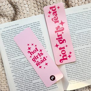 Pink Hot Girls Read Bookmark Printed on Both Sides, Bookish Girlie Merch