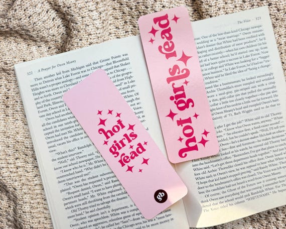 Pink Hot Girls Read Bookmark Printed on Both Sides, Bookish Girlie Merch