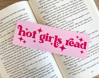 Pink Hot Girls Read Bookmark Printed on Both Sides, Bookish Merch, Book Club Swag