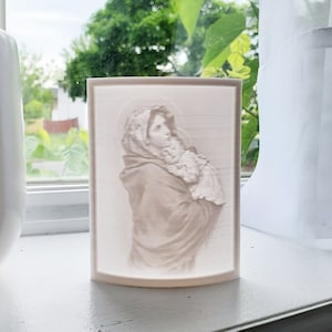Mutter Maria, die selige Jungfrau 3D Foto Lithophane, Gebetskarte