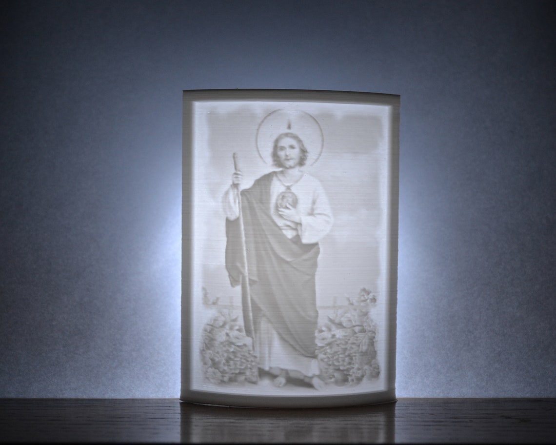 St. Jude Patron Saint of Lost Causes 3D Photo Lithophane Etsy