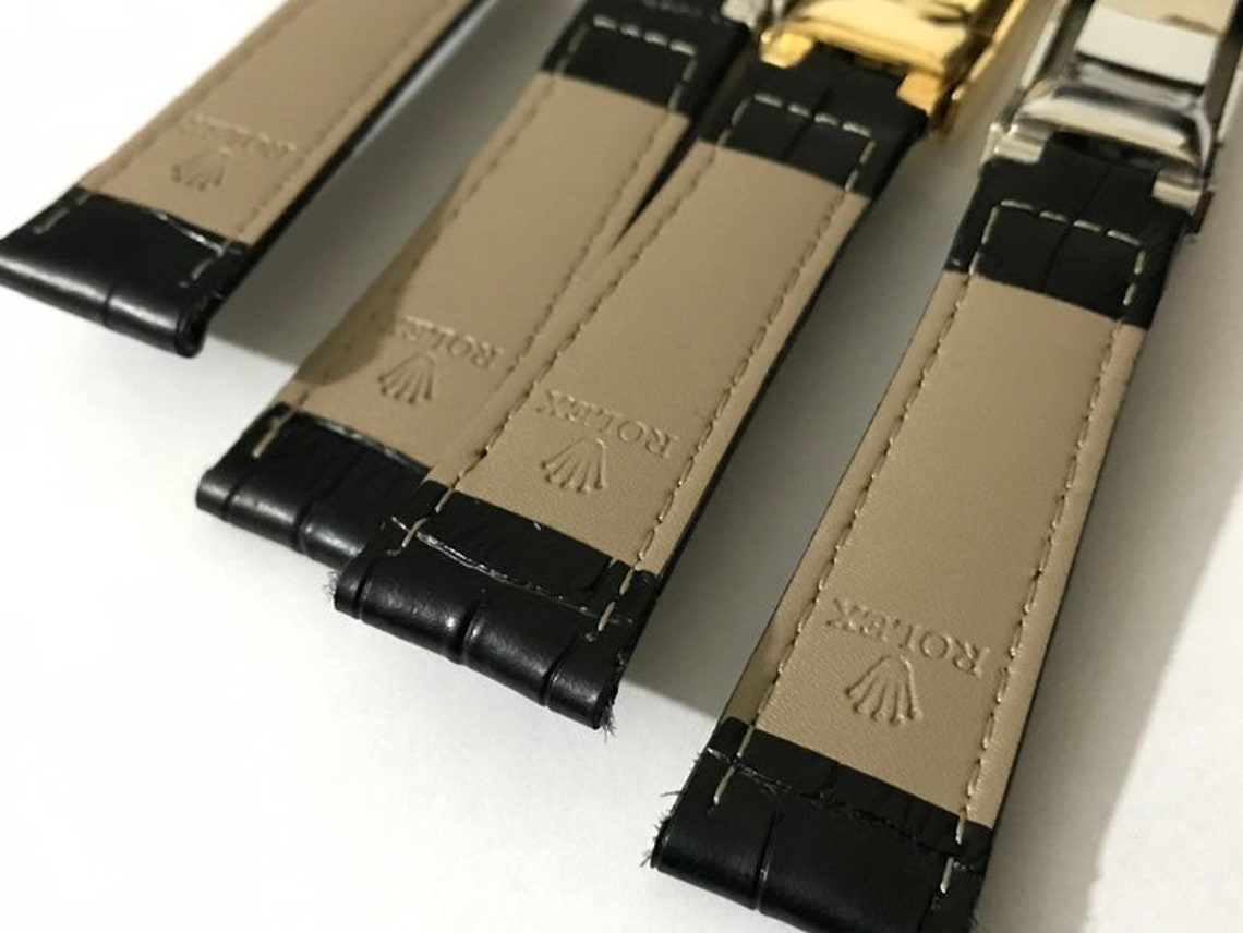 ROLEX Strap 20MM Genuine Leather Watch Strap DEPLOYMENT CLASP Etsy UK