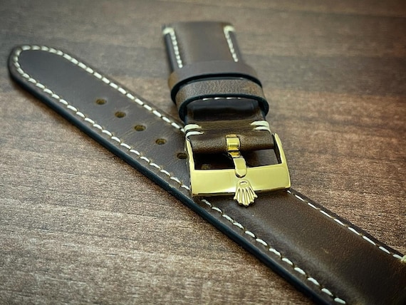 Rolex 20mm vintage rolex leather strap 20mm brown