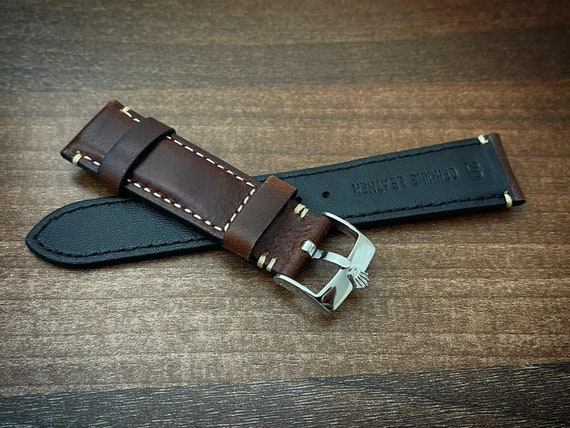 Rolex 20MM VINTAGE ROLEX genuine leather strap vin