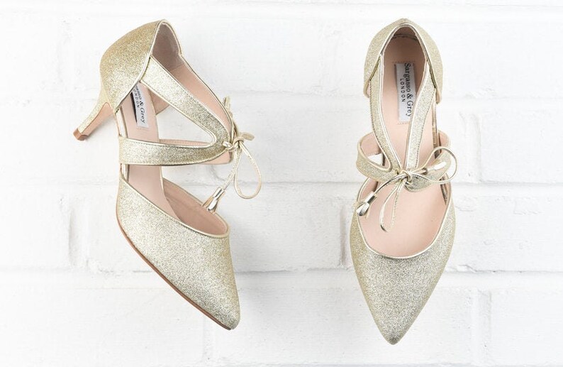 Wide Fit Champagne Gold Shoes Etsy UK