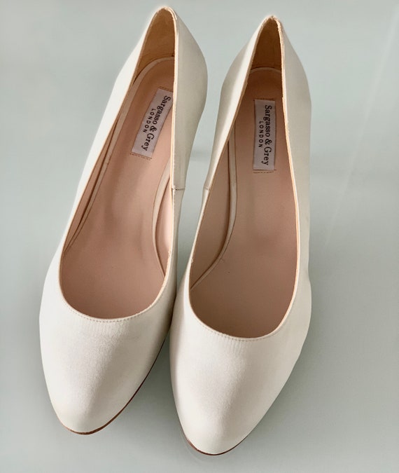 ivory satin court shoes