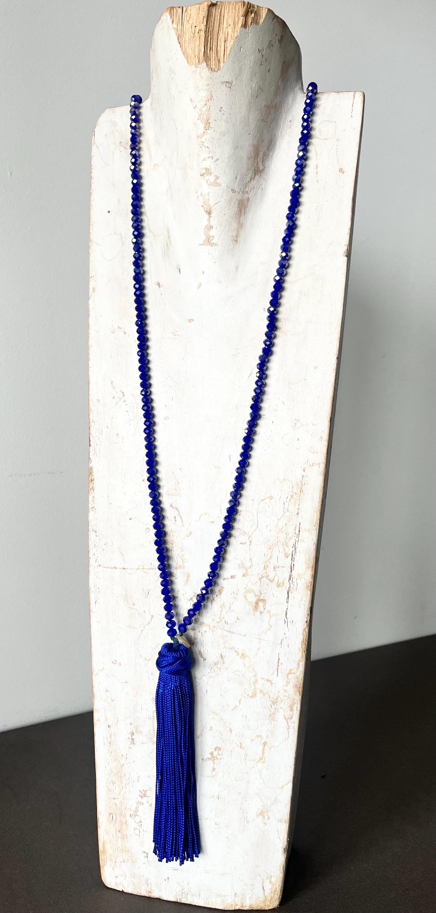 BOCAR Collana Lunga Con Perline Di Vetro, Legno E Acrilico Per Donna - 75,9 Cm + 7 Cm Di Estensione - Gioiello Moda Per Maglione, Festa, Compleanno, Regalo - 3