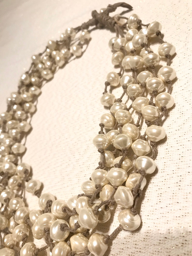 Giotto multiwire necklace in natural hemp and glass beads