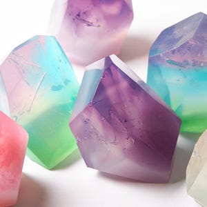 Vegan soap, Fluorite Crystal ,amethyst,rose quartz vegan soaps with pure essential oil,handmade Crystal soaps, special gift for any occasion