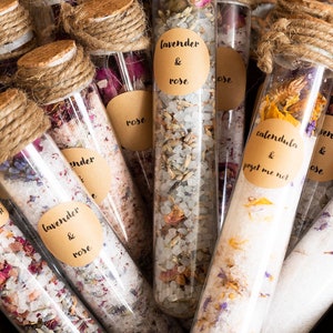 Floral Bath Salts: Epsom & Himalayan Pink Salt Test Tubes