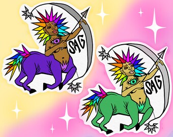 Sagittarius Astrology Stickers(2) | Sag Sticker | Zodiac Sign Sticker | Waterproof Sticker | Laptop Sticker | Phone Sticker Birthday Sticker