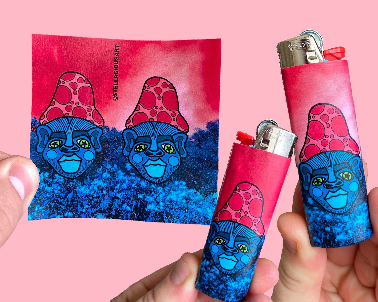 BULK LIGHTER COVERS // trippy colorful bic lighter stickers Etsy