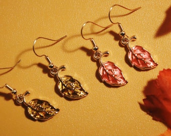 Autumn Leaves Earrings14 KT Gold Plate Leaf Earrings New Old Stock New Vintage Jewelry
