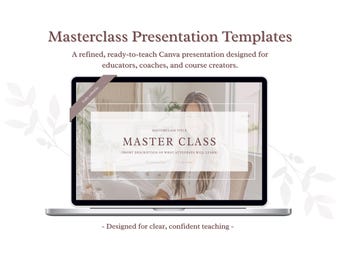 Luxury Masterclass Presentation Template | Canva Masterclass , Webinar Slides for Coaches & Educators