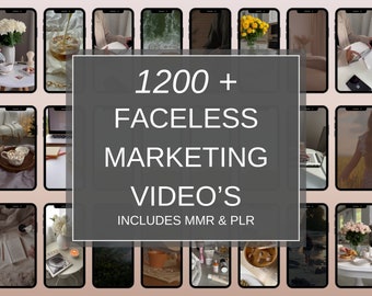 1200+ anonieme, esthetische Instagram-rollen, minimalistische gezichtsloze digitale marketingvideo's, MRR/PLR, canva, marketingbundel