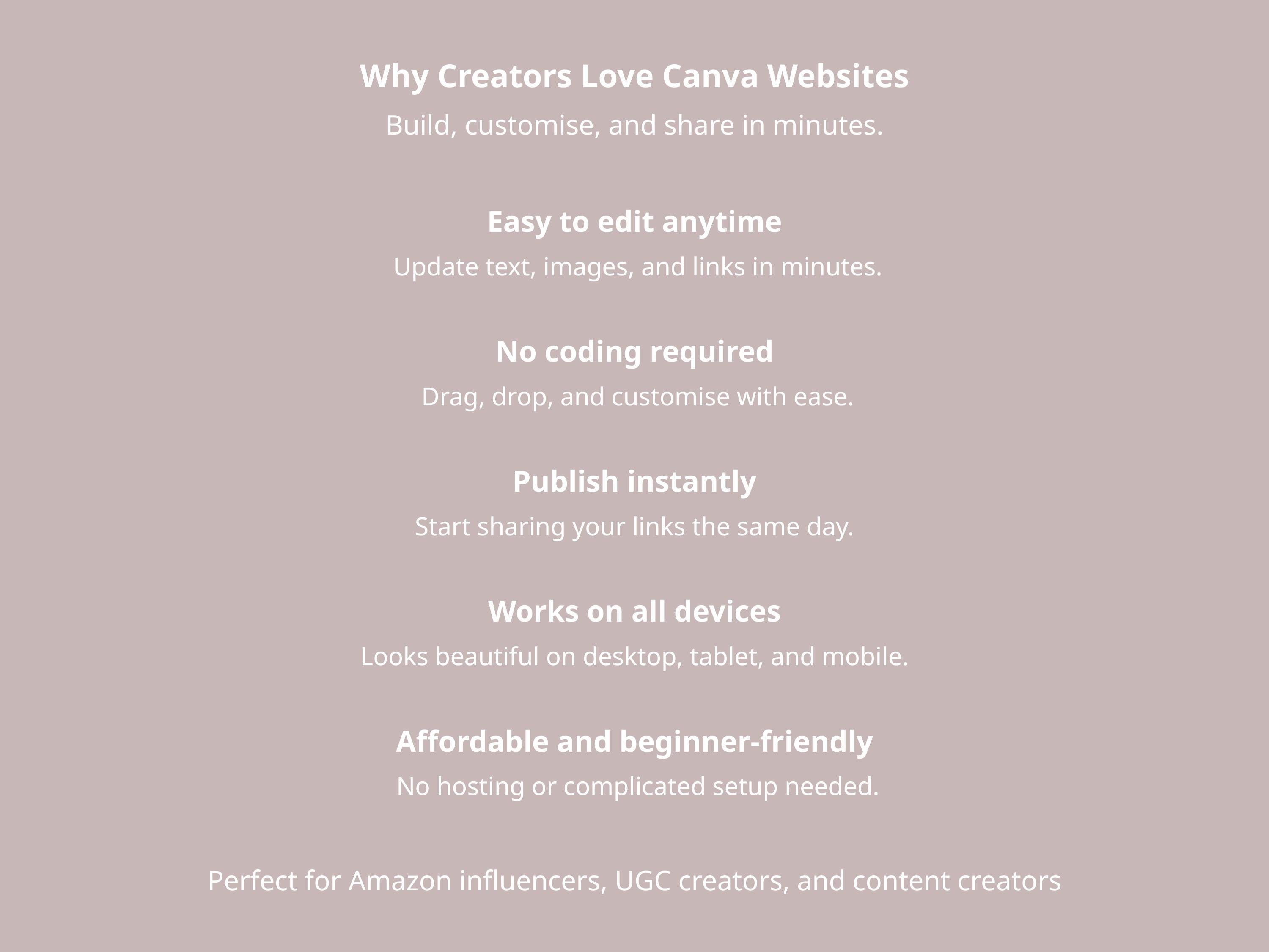Amazon Affiliate Website Template Canva, Influencer Storefront Template ...