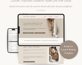 Feminine Coaching Website Template: Luxury Modern Design (Canva)