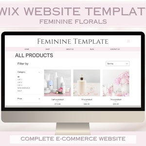 Vrouwelijk Wix-websitesjabloon: online winkelontwerp