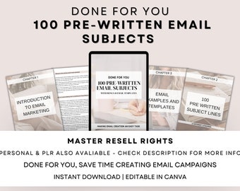 100 vooraf geschreven e-mailonderwerpen, hulp bij e-mailsjablonen, e-mailmarketing, e-mailcampagnes, zakelijke MRR-e-mailmarketing, gedaan voor jou.