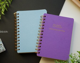 Lilac Dog ballerina Journal A5 notebook mauve spiral bound notebook Lilac Dog ballerina Journal A5 notebook mauve spiral bound notebook