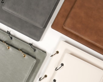 Small Personalized Refillable Journal | Custom Vegan Leather Notebook | Blank, Lined, Dot Grid, Wide-ruled and Grid | Christmas Gift