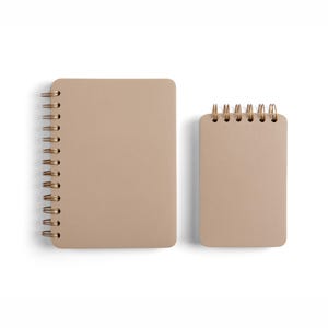 Cuaderno espiral beige de tapa blanda / Encuadernación superior o lateral / Minidiario de 8,9 x 14 cm / B6 / 13,7 x 18,8 cm / Regalo personalizado / Logotipo / Cuero sintético