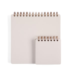 Libreta de bolsillo o cuadrada blanca personalizada / Diario de 10 x 10 cm o 20 x 20 cm / Encuadernación en espiral superior / Regalo personalizado / Logotipo / Cuero sintético