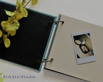 Handgefertigtes kleines oder großes minimalistisches nachfüllbares Fotoalbum/Scrapbook, Ringgebundenes Hardcover-Journal, Skizzenbuch, Gästebuch