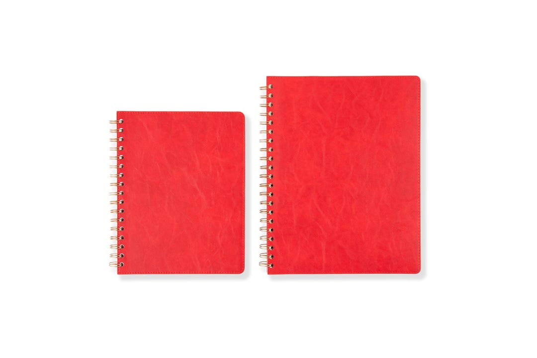 Red Softcover Spiral Notebook | Personalized Gift W/ Text or Logo | 7x9 ...