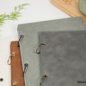 Diario recargable personalizado grande / Cuaderno de 3 agujeros personalizado / Liso, rayado, de renglones anchos, con puntos y cuadrícula / Logotipo de la empresa / Regalo