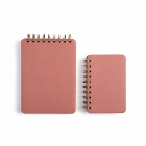 Custom Pink Pocket or B6 Notebook | Top Bound | Side Bound | 3.5x5.5" Mini Journal | Spiral | 5x7" | Personalized Gift | Logo | PU Leather
