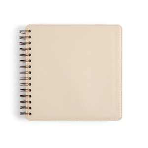 Quaderno personalizzato / Diario a spirale color crema / Copertina rigida personalizzata 8x8 / Carta a righe, a righe larghe, a griglia, a punti e normale / Regalo / Pelle sintetica